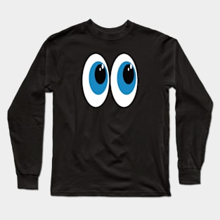 Eyeball Emoji Funny Blue Eyes What Are You Looking At Long Sleeve T-Shirt